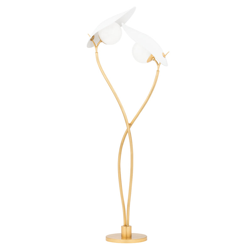 Hudson Valley Lighting KBS1749401-GL/TWH Modern Frond Lamp Gold Leaf/Textured On White Combo