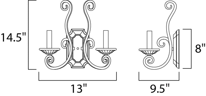Maxim Manor 12218OI Wall Sconce Light - Oil Rubbed Bronze