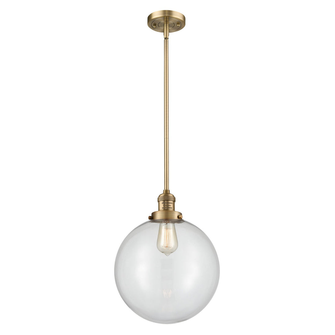 Innovations Franklin Restoration 201S-BB-G202-12 Pendant Light - Brushed Brass