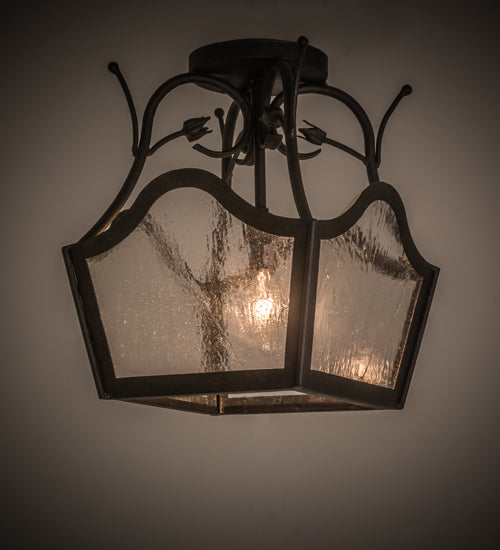 Meyda Tiffany Terena 122181 Ceiling Light - Chestnut/Clear Seedy Glass