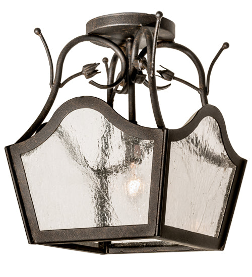 Meyda Tiffany Terena 122181 Ceiling Light - Chestnut/Clear Seedy Glass