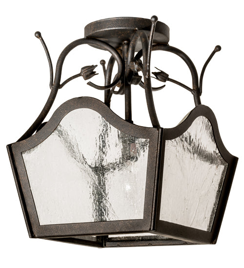 Meyda Tiffany Terena 122181 Ceiling Light - Chestnut/Clear Seedy Glass