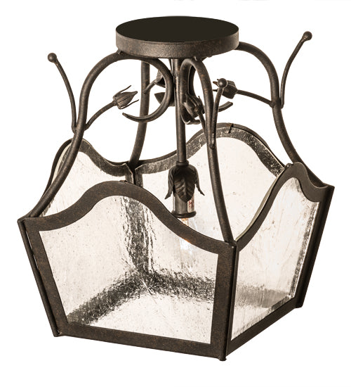 Meyda Tiffany Terena 122181 Ceiling Light - Chestnut/Clear Seedy Glass