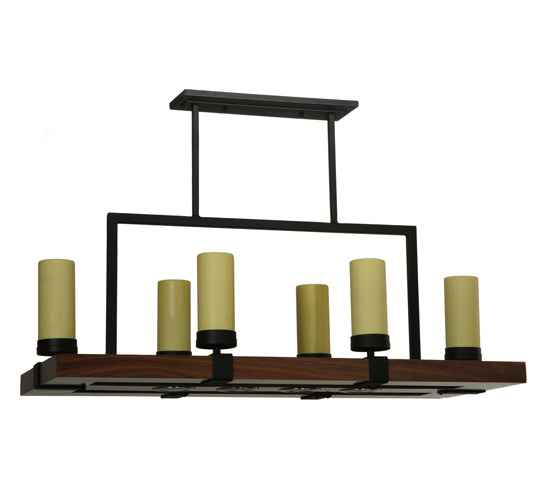 Meyda Tiffany Grand Terrace 122288 Pendant Light - Natural Wood, Wrought Iron