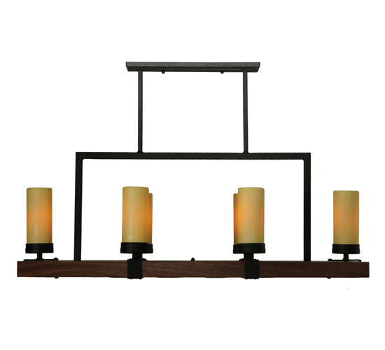 Meyda Tiffany Grand Terrace 122288 Pendant Light - Natural Wood, Wrought Iron