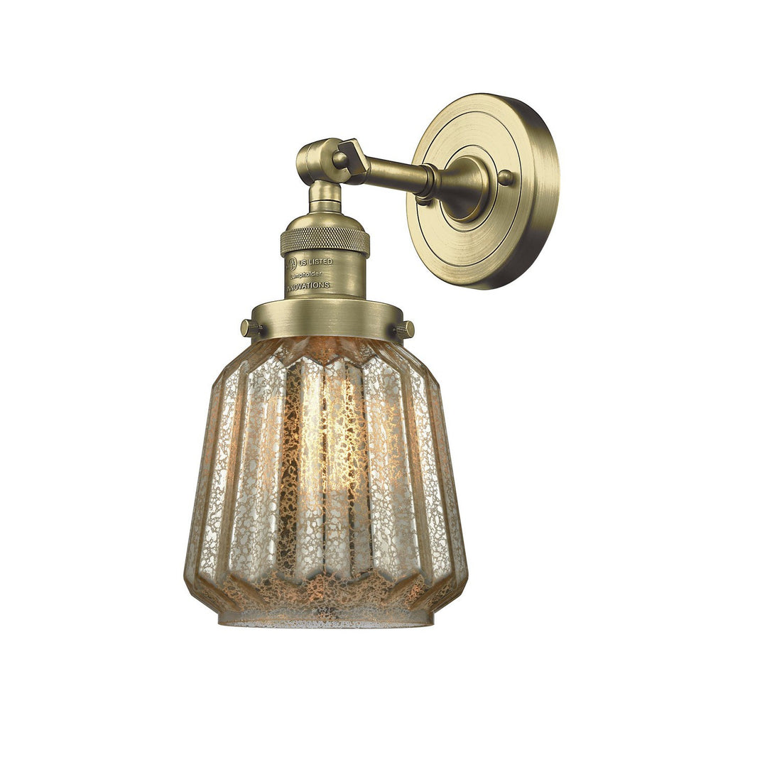 Innovations Franklin Restoration 203-AB-G142-LED Wall Sconce Light - Antique Brass
