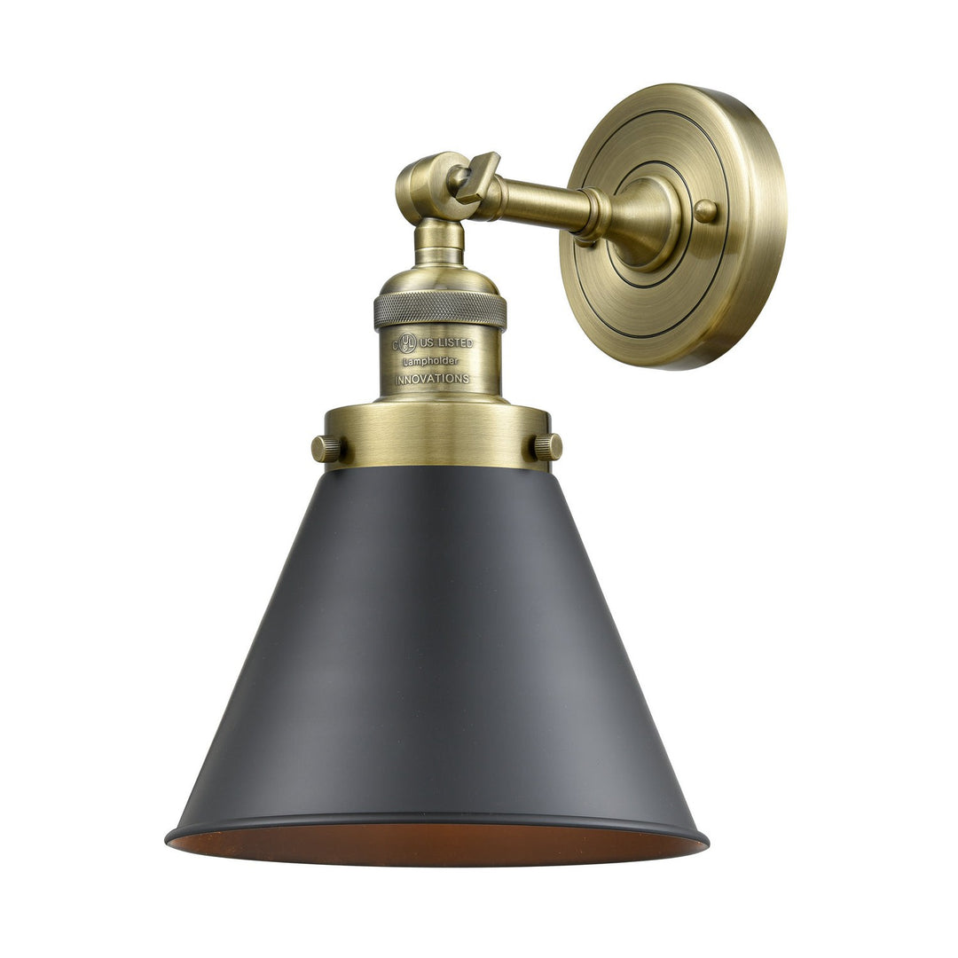 Innovations Franklin Restoration 203-AB-M13-BK-LED Wall Sconce Light - Antique Brass