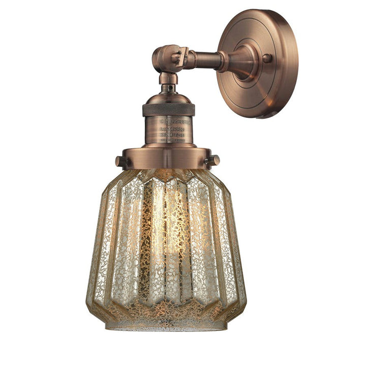 Innovations Franklin Restoration 203-AC-G146-LED Wall Sconce Light - Antique Copper