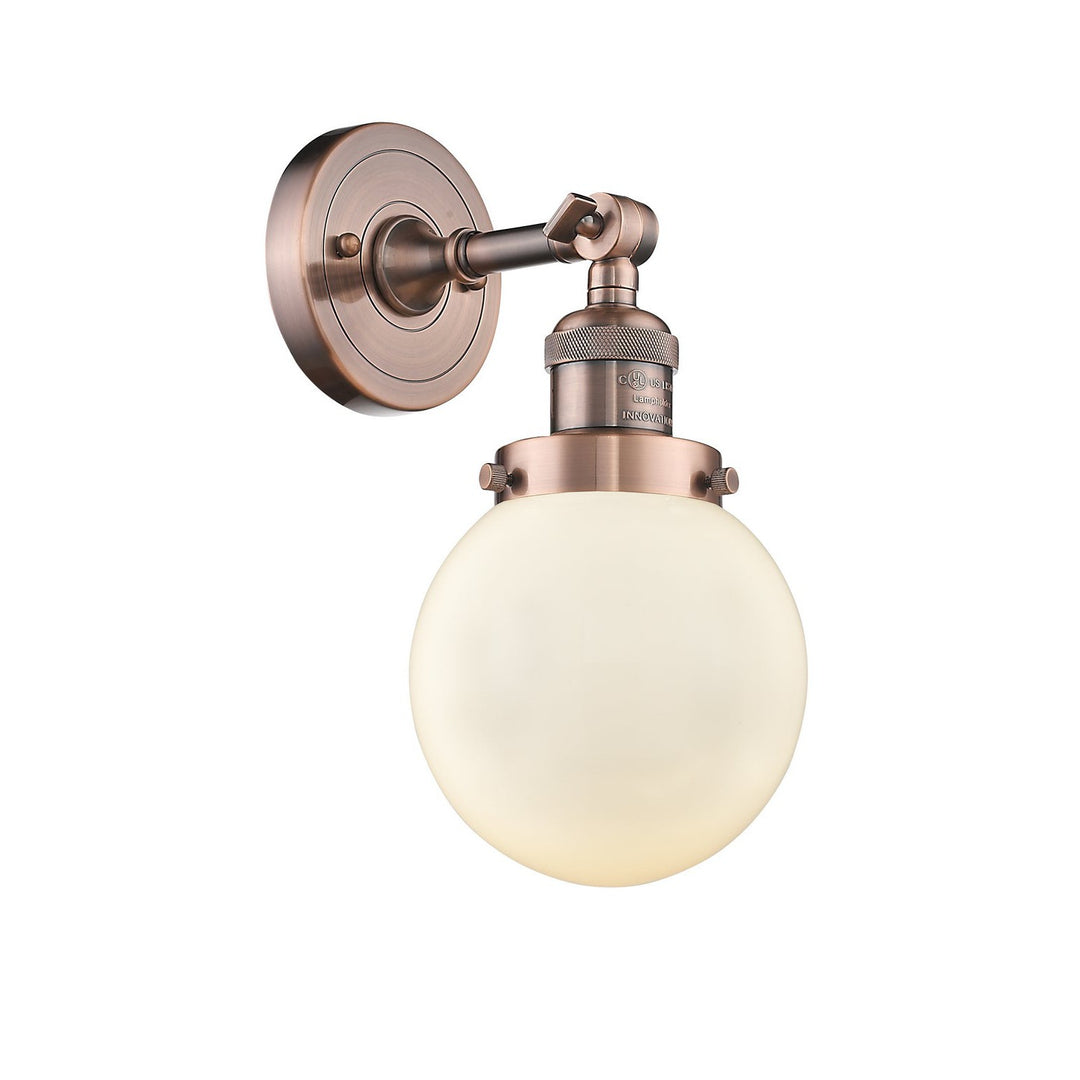 Innovations Franklin Restoration 203-AC-G201-6-LED Wall Sconce Light - Antique Copper
