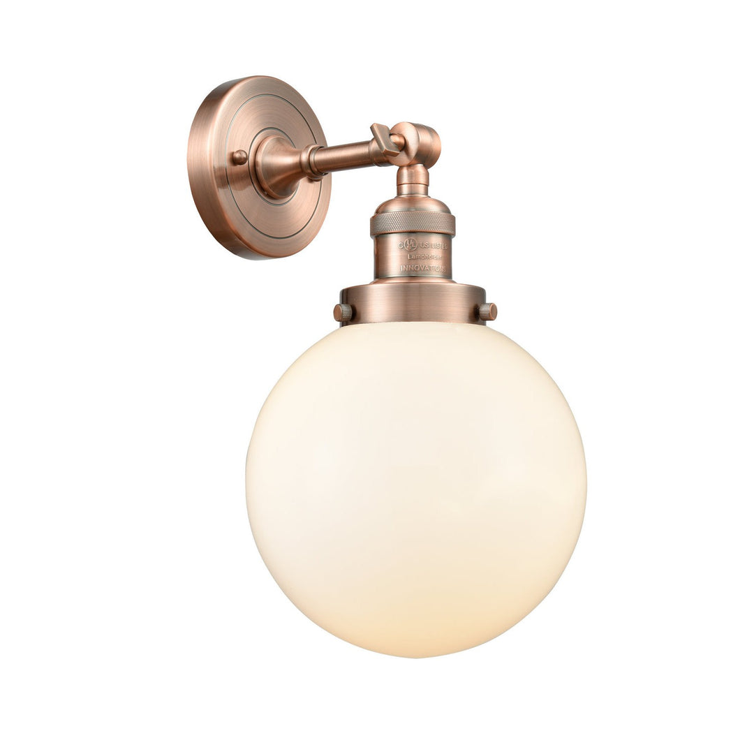 Innovations Franklin Restoration 203-AC-G201-8-LED Wall Sconce Light - Antique Copper