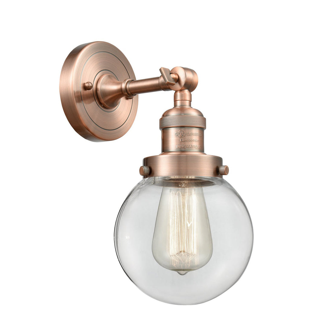 Innovations Franklin Restoration 203-AC-G202-6-LED Wall Sconce Light - Antique Copper