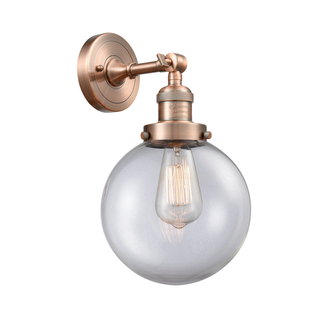 Innovations Franklin Restoration 203-AC-G202-8-LED Wall Sconce Light - Antique Copper