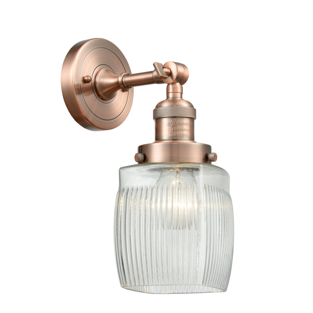 Innovations Franklin Restoration 203-AC-G302-LED Wall Sconce Light - Antique Copper