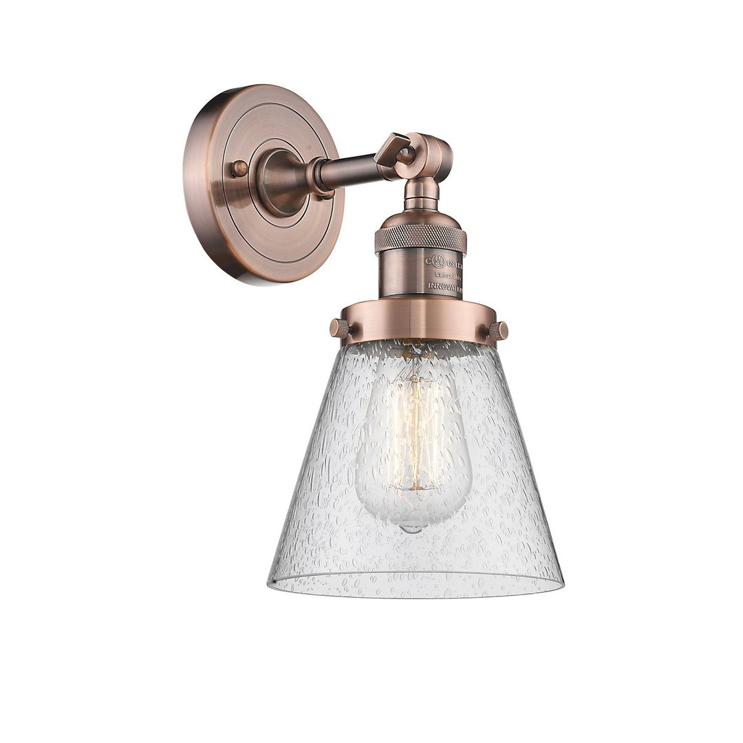 Innovations Franklin Restoration 203-AC-G64-LED Wall Sconce Light - Antique Copper