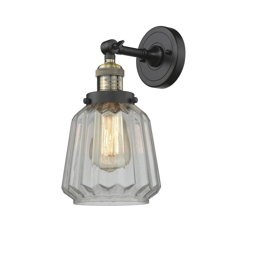 Innovations Franklin Restoration 203-BAB-G142 Wall Sconce Light - Black Antique Brass