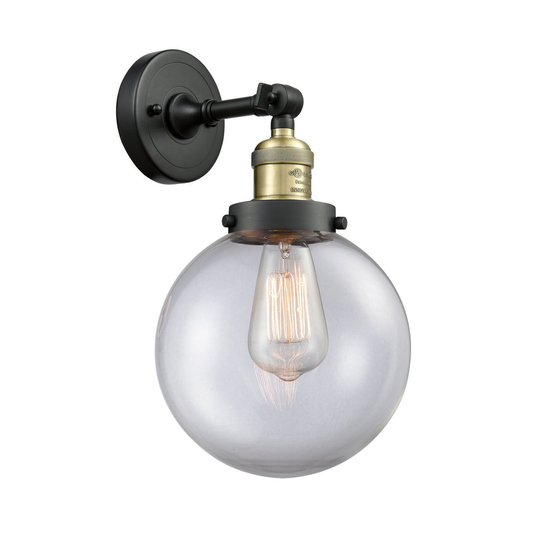 Innovations Franklin Restoration 203-BAB-G202-8 Wall Sconce Light - Black Antique Brass