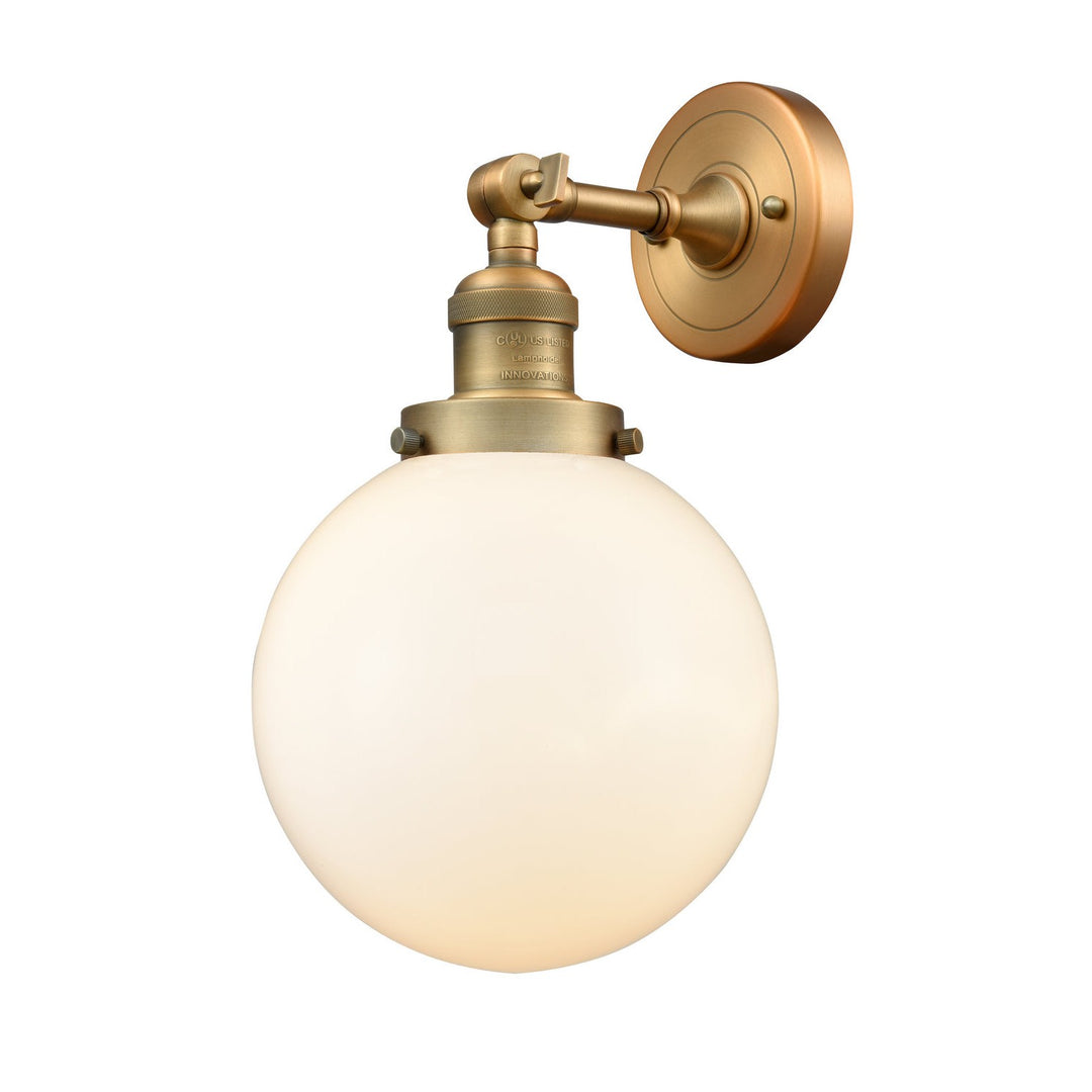 Innovations Franklin Restoration 203-BB-G201-8-LED Wall Sconce Light - Brushed Brass