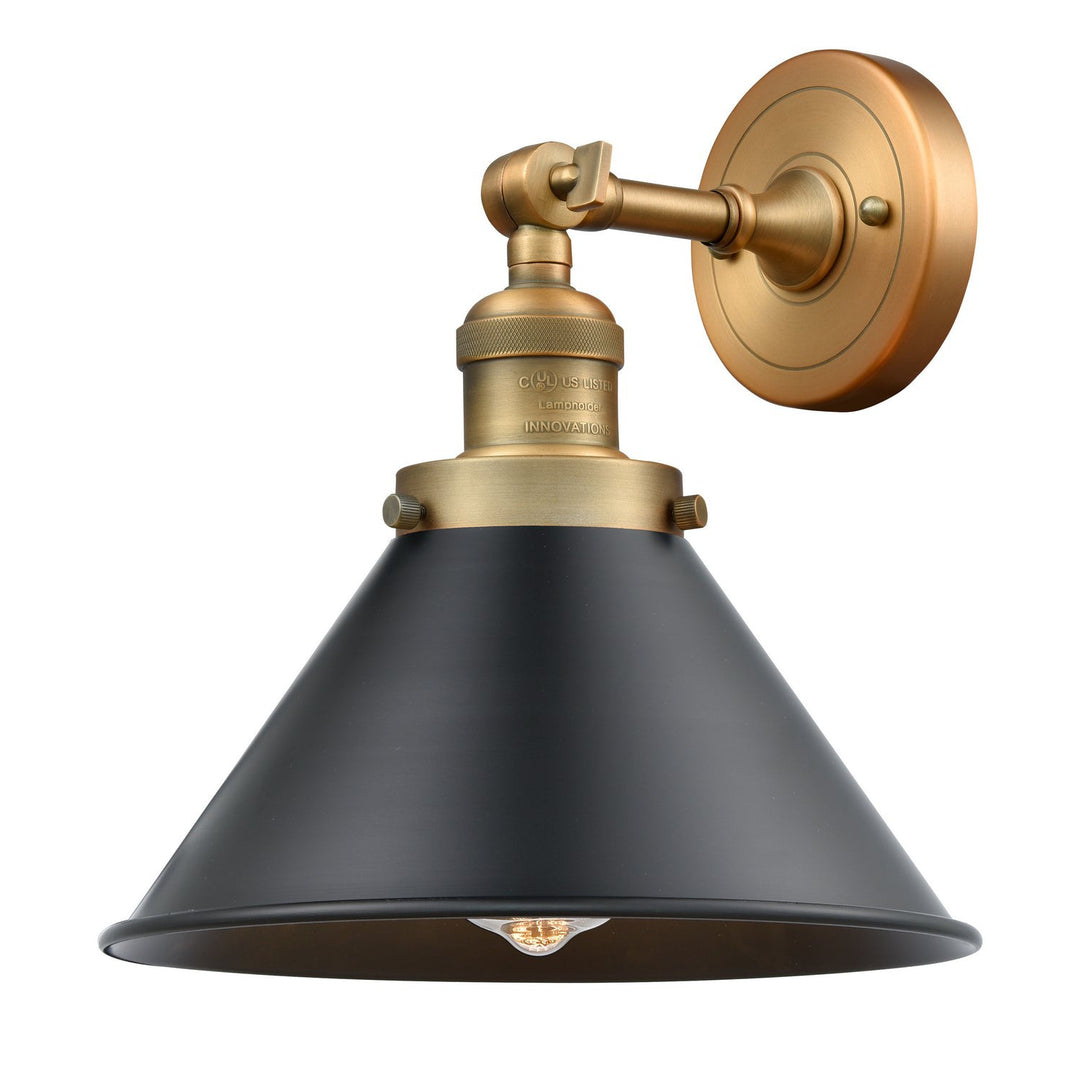 Innovations Franklin Restoration 203-BB-M10-BK Wall Sconce Light - Brushed Brass
