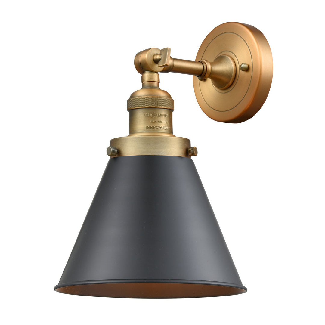 Innovations Franklin Restoration 203-BB-M13-BK Wall Sconce Light - Brushed Brass