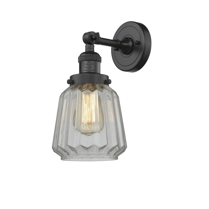 Innovations Franklin Restoration 203-BK-G142-LED Wall Sconce Light - Matte Black