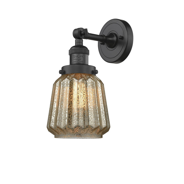 Innovations Franklin Restoration 203-BK-G146-LED Wall Sconce Light - Matte Black