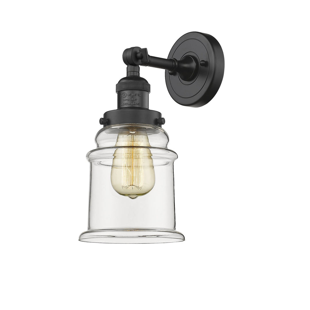 Innovations Franklin Restoration 203-BK-G182-LED Wall Sconce Light - Matte Black