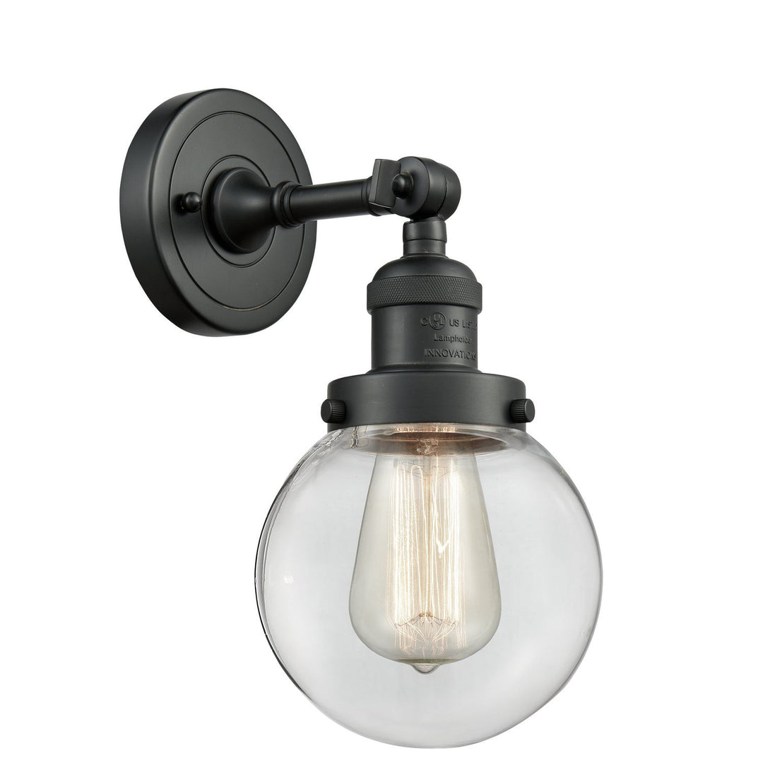 Innovations Franklin Restoration 203-BK-G202-6-LED Wall Sconce Light - Matte Black
