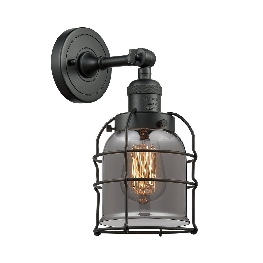 Innovations Franklin Restoration 203-BK-G53-CE-LED Wall Sconce Light - Matte Black
