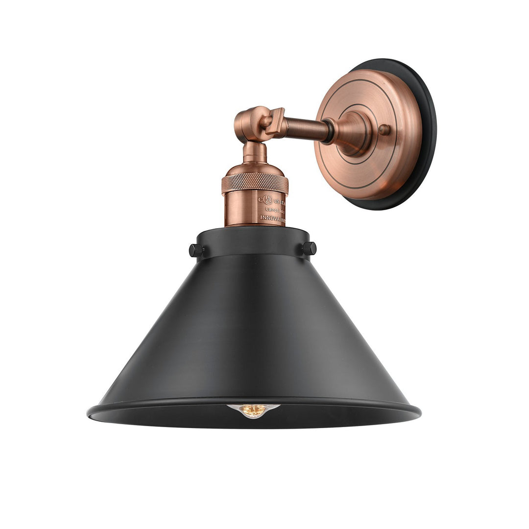 Innovations Franklin Restoration 203BP-ACBK-M10-BK Wall Sconce Light - Antique Copper