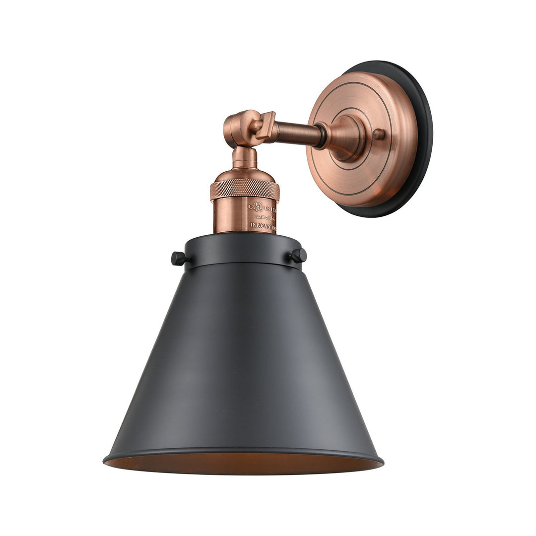 Innovations Franklin Restoration 203BP-ACBK-M13-BK Wall Sconce Light - Antique Copper