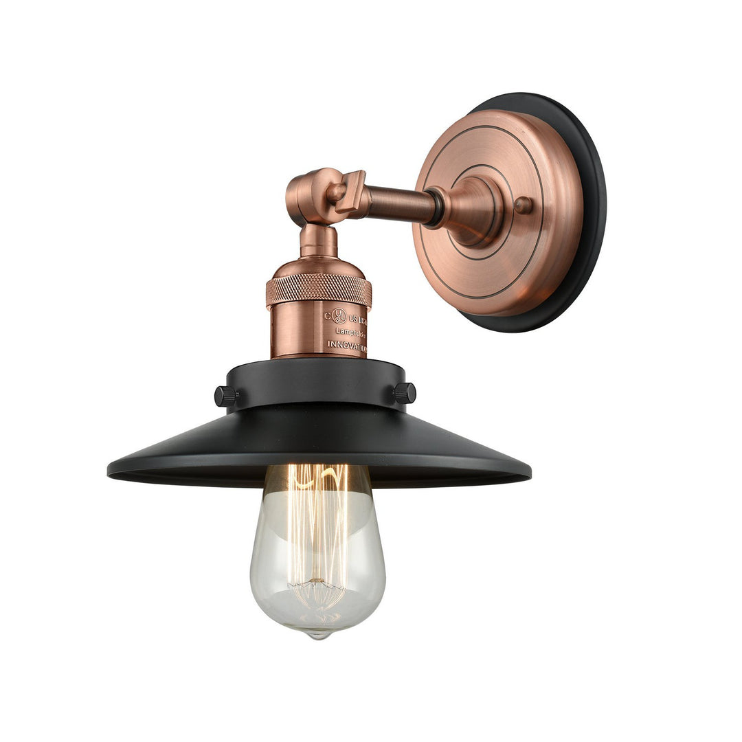 Innovations Franklin Restoration 203BP-ACBK-M6-BK Wall Sconce Light - Antique Copper