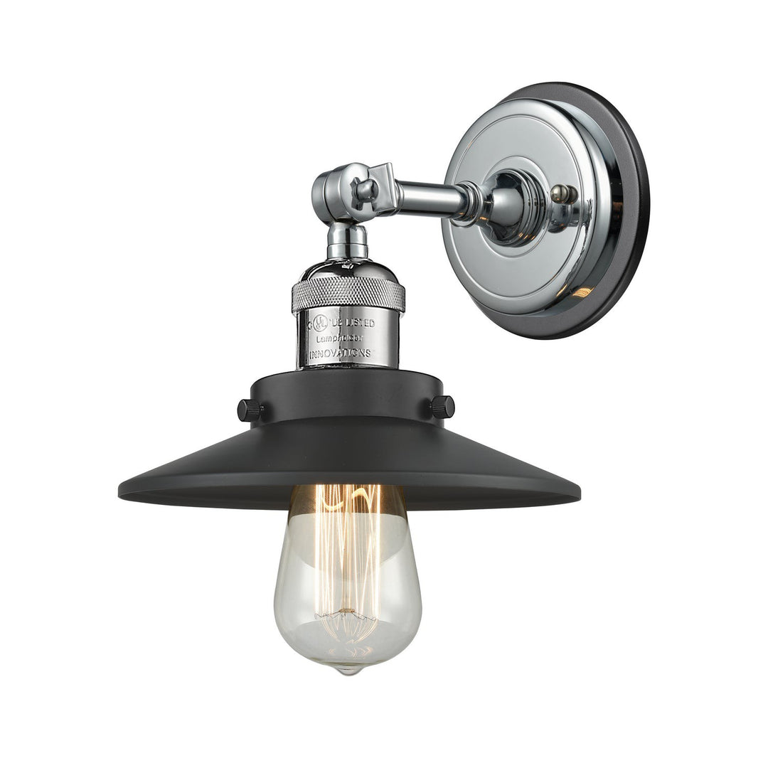 Innovations Franklin Restoration 203BP-PCBK-M6-BK Wall Sconce Light - Polished Chrome