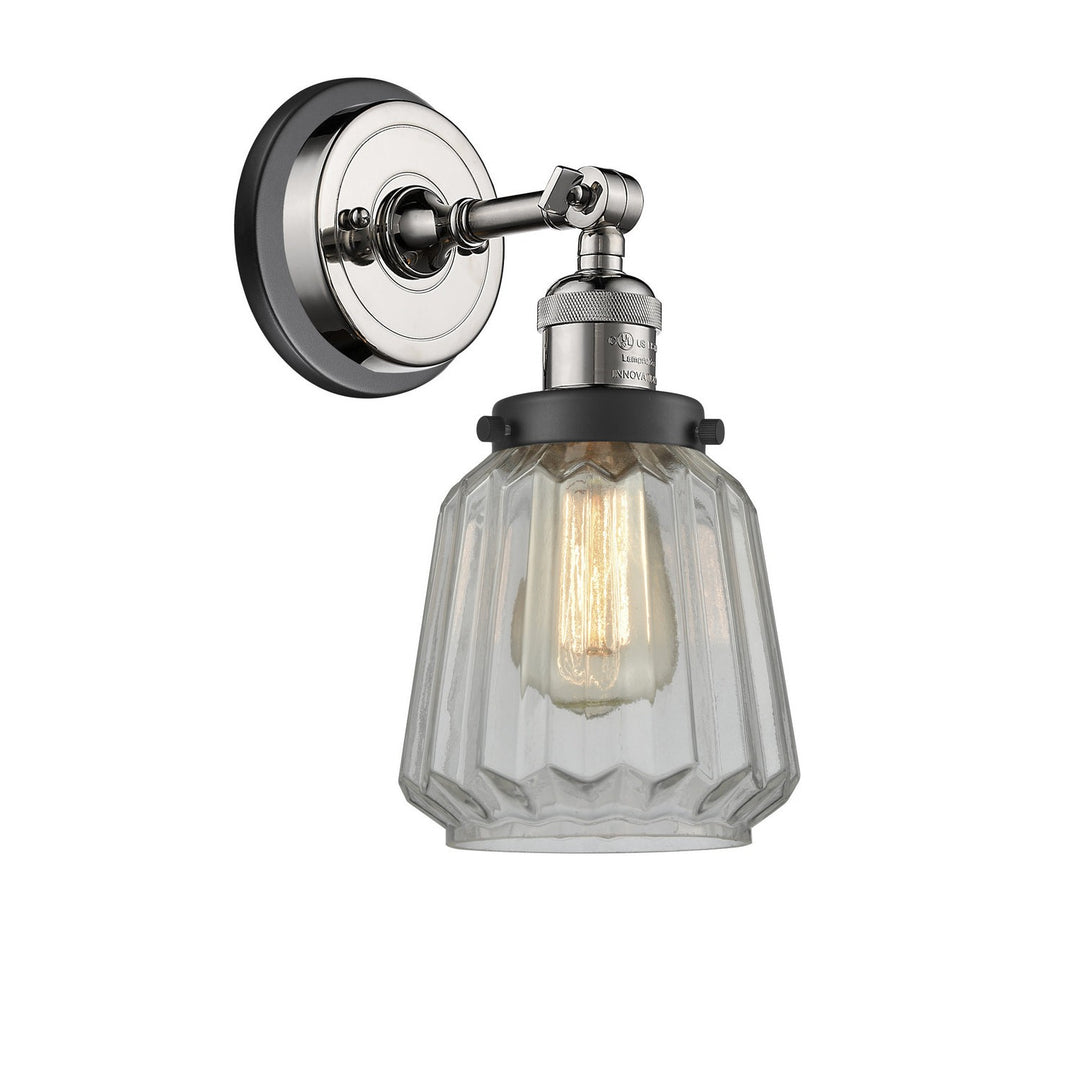 Innovations Franklin Restoration 203BP-PNBK-G142 Wall Sconce Light - Polished Nickel