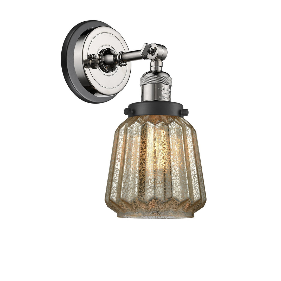Innovations Franklin Restoration 203BP-PNBK-G146 Wall Sconce Light - Polished Nickel