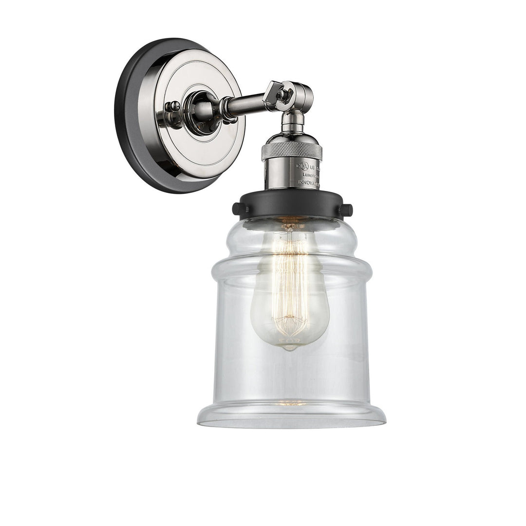 Innovations Franklin Restoration 203BP-PNBK-G182 Wall Sconce Light - Polished Nickel