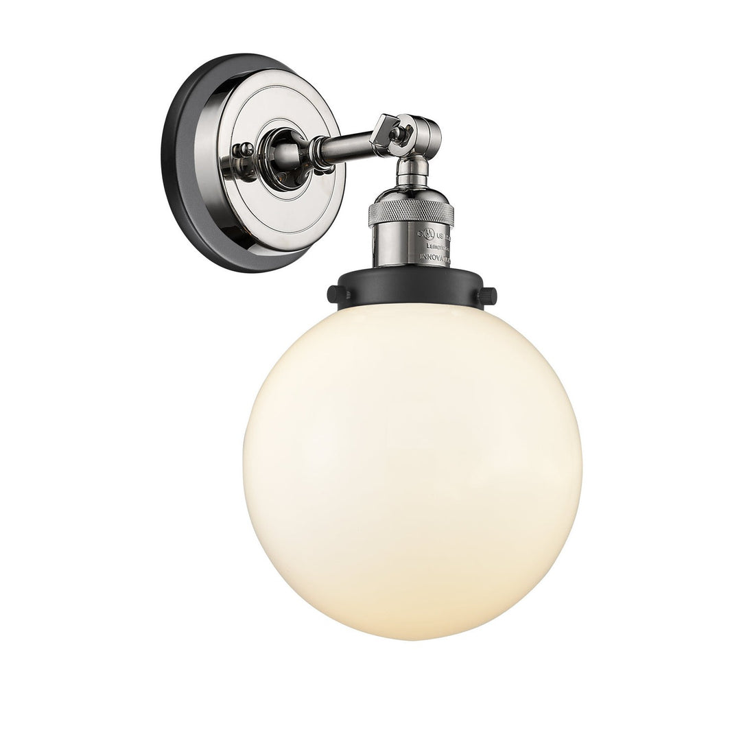 Innovations Franklin Restoration 203BP-PNBK-G201-8 Wall Sconce Light - Polished Nickel