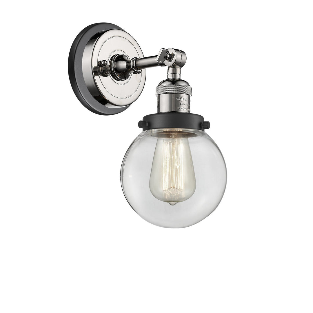 Innovations Franklin Restoration 203BP-PNBK-G202-6 Wall Sconce Light - Polished Nickel