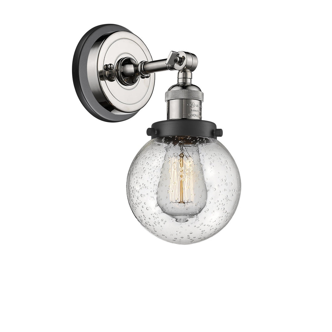 Innovations Franklin Restoration 203BP-PNBK-G204-6 Wall Sconce Light - Polished Nickel