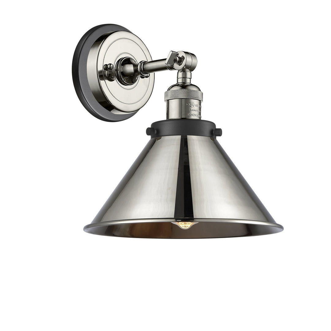 Innovations Franklin Restoration 203BP-PNBK-M10-PN Wall Sconce Light - Polished Nickel