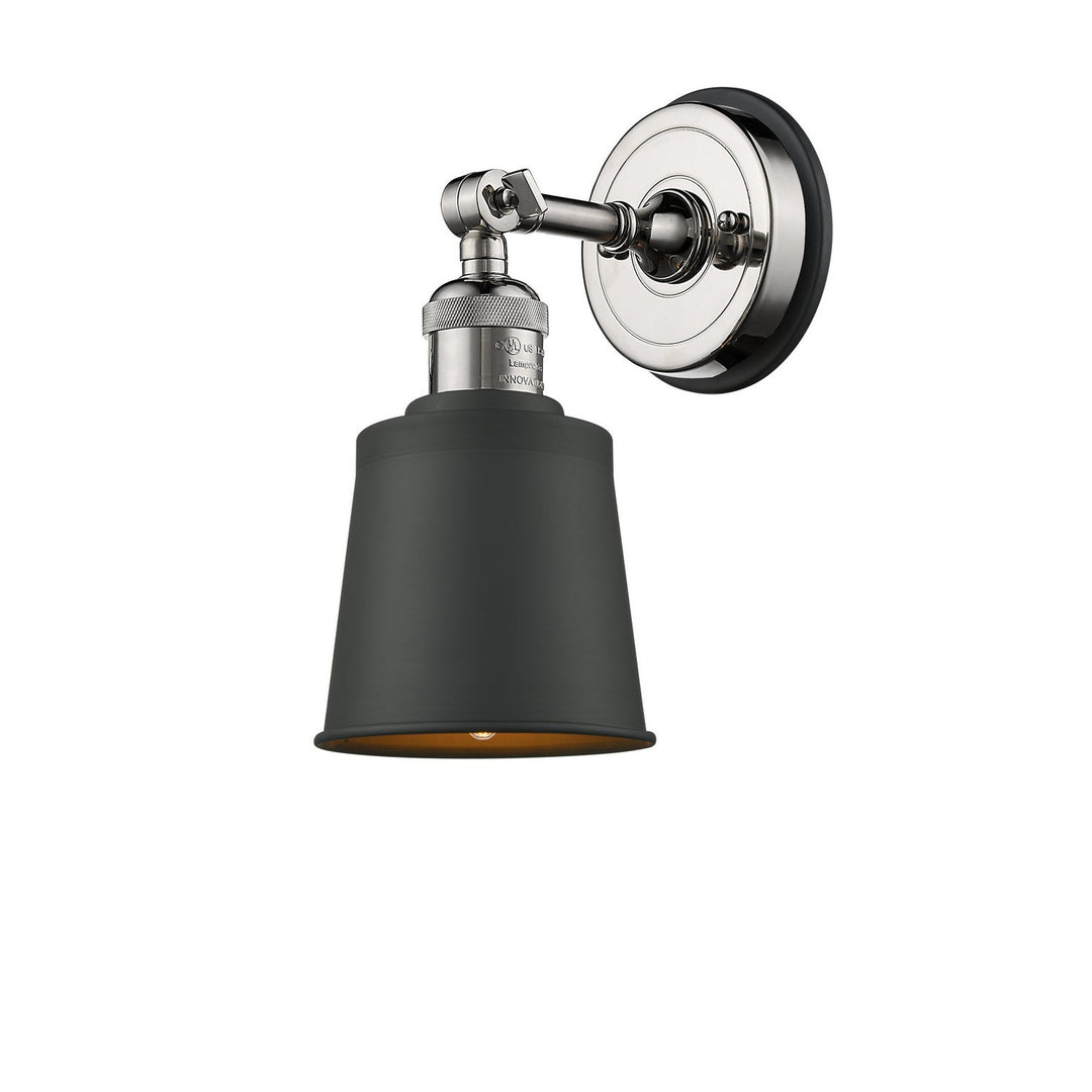 Innovations Franklin Restoration 203BP-PN-M9-BK Wall Sconce Light - Polished Nickel