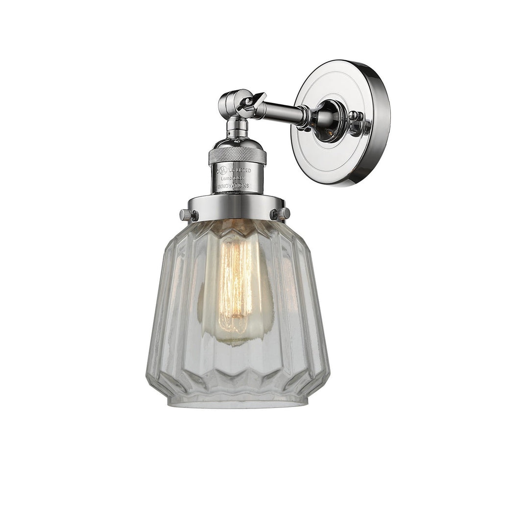 Innovations Franklin Restoration 203-PC-G142-LED Wall Sconce Light - Polished Chrome