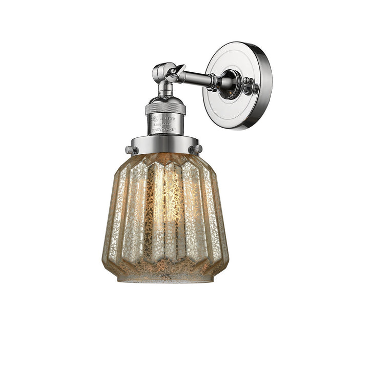 Innovations Franklin Restoration 203-PC-G146-LED Wall Sconce Light - Polished Chrome
