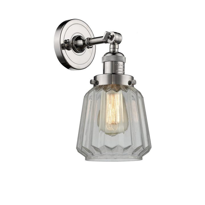 Innovations Franklin Restoration 203-PN-G142-LED Wall Sconce Light - Polished Nickel