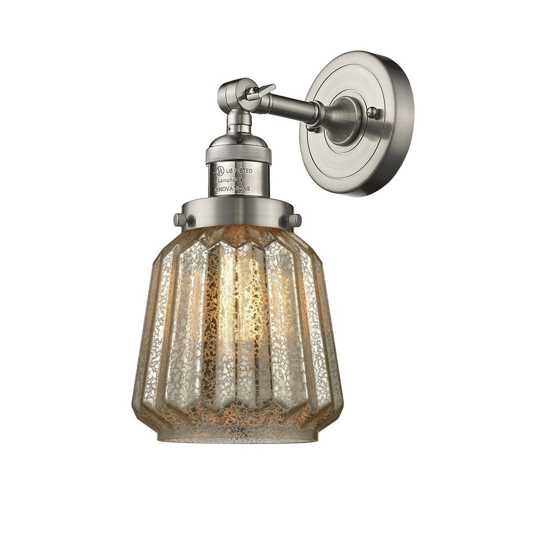 Innovations Franklin Restoration 203-SN-G146-LED Wall Sconce Light - Brushed Satin Nickel