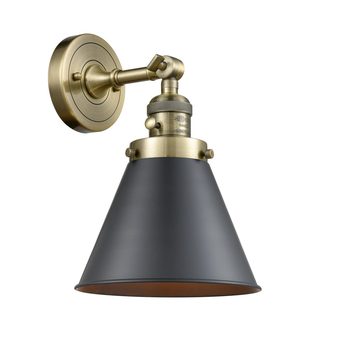 Innovations Franklin Restoration 203SW-AB-M13-BK-LED Wall Sconce Light - Antique Brass