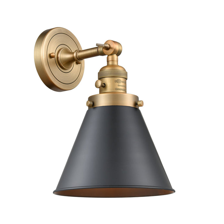 Innovations Franklin Restoration 203SW-BB-M13-BK Wall Sconce Light - Brushed Brass