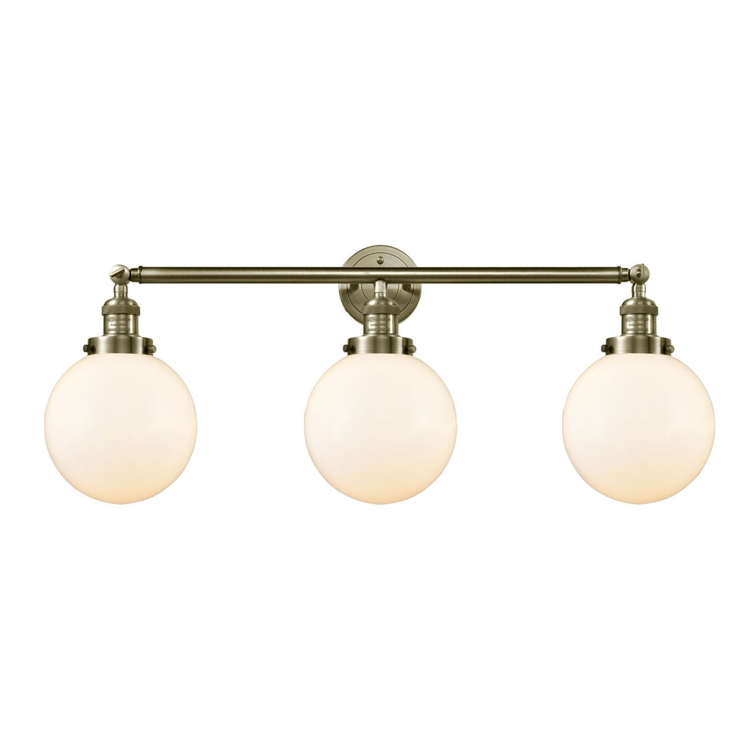 Innovations Franklin Restoration 205-AB-G201-8 Bath Vanity Light 32 in. wide - Antique Brass