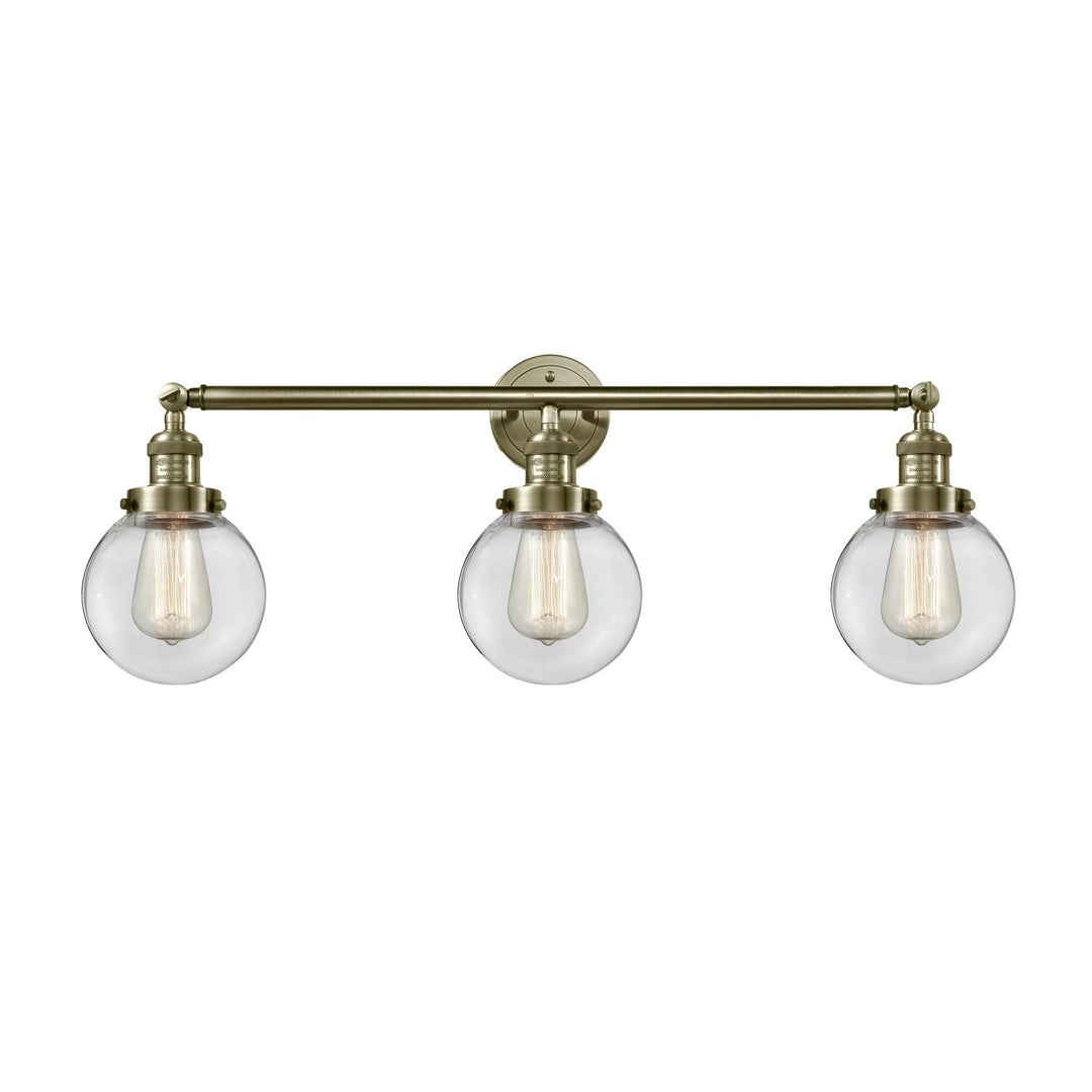 Innovations Franklin Restoration 205-AB-G202-6-LED Bath Vanity Light 30 in. wide - Antique Brass