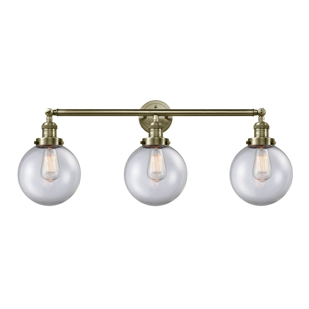 Innovations Franklin Restoration 205-AB-G202-8-LED Bath Vanity Light 32 in. wide - Antique Brass
