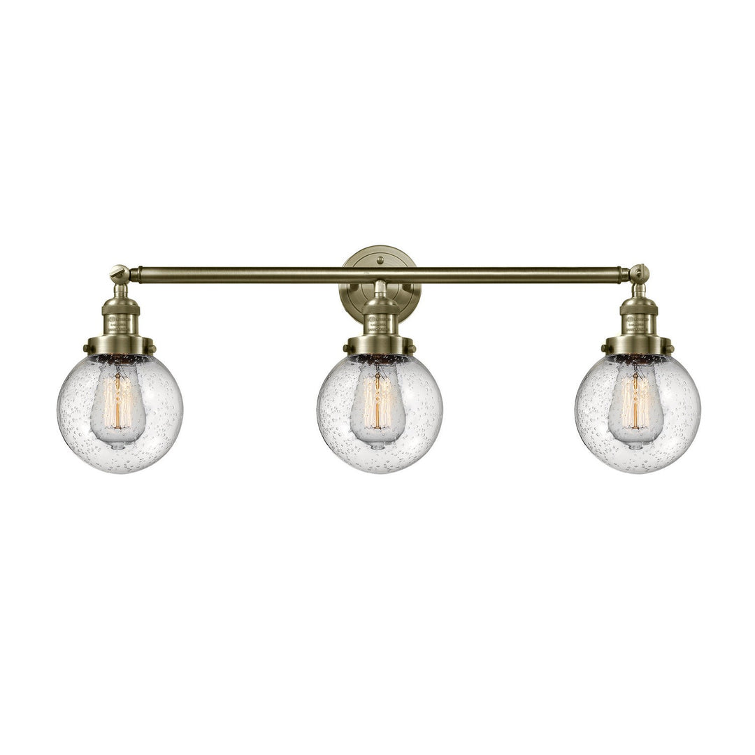 Innovations Franklin Restoration 205-AB-G204-6 Bath Vanity Light 30 in. wide - Antique Brass